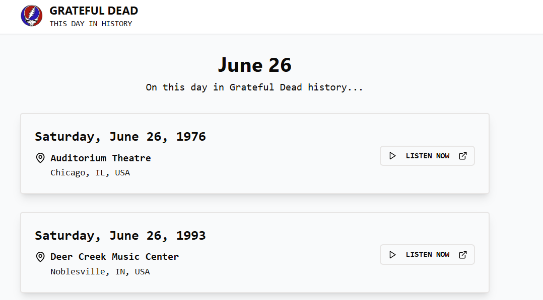 On This Day in Grateful Dead History